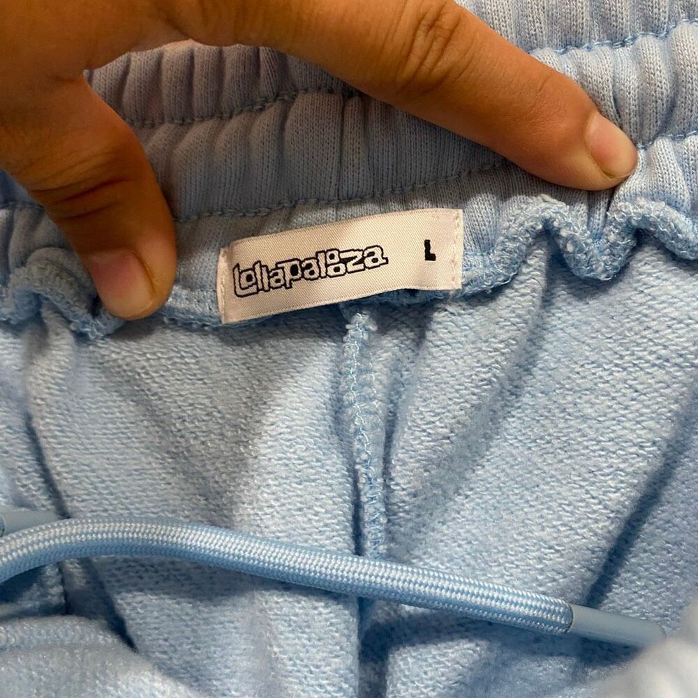 Lollapalooza Blue Graphic Sweatpants Size L Streetwear Y2K Joggers - Picture 4 of 10